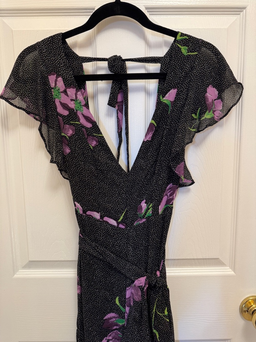 NWT Urban Outfitters Gratilda Ruffle Sleeve Backless Jumpsuit - Picture 5 of 11